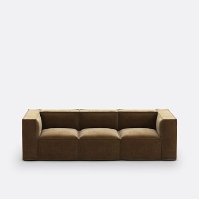 Canapé modulable, 3 places, en velours côtelé vintage, SEVEN LA REDOUTE INTERIEURS