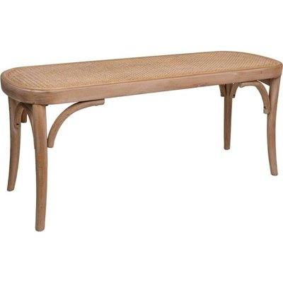 Banc bas en bois et cannage pour chambre ou salon RECOLLECTION