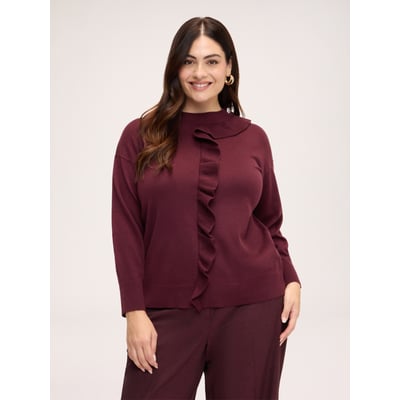 Pull col rond avec volant FIORELLA RUBINO