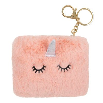 Porte-monnaie peluche imitation fourrure LICORNE DRAEGER PARIS