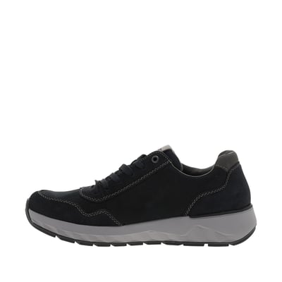 Sneakers en cuir noires avec semelle à talon compensé bas et zip latéral RIEKER