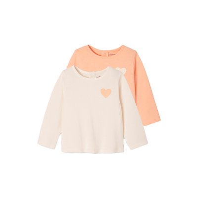 Lot 2 t-shirts BASICS VERTBAUDET
