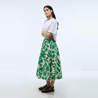 Jupe midi imprimée en coton BIO GOTS MONOPRIX