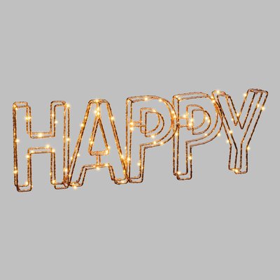Ecriture 3d Lumineuse En Métal - Happy TOILINUX