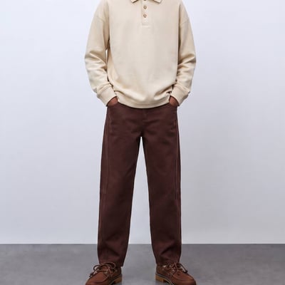 Jean cargo contenant du coton BIO GOTS MONOPRIX