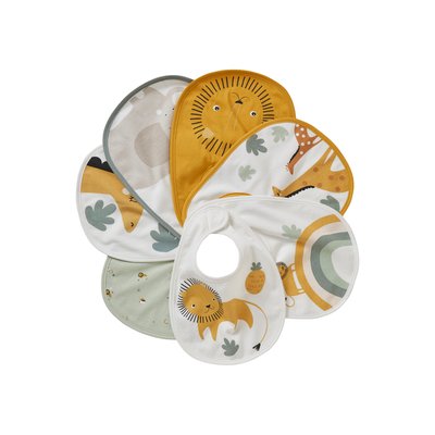 Lot de 7 bavoirs naissance en coton bio* vertbaudet VERTBAUDET