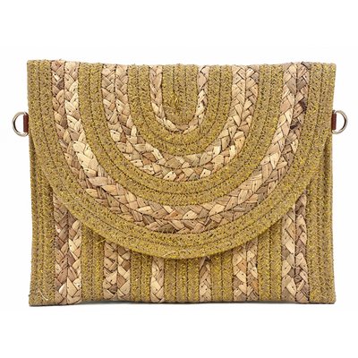 Sac à main pochette en paille à rabat LES SACS DE K'RLOT
