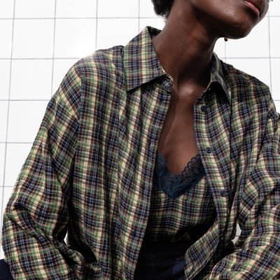 Chemise cropped à carreaux PROMOD