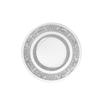 Assiette transparente verre à motifs romance - 25x25x2cm WADIGA
