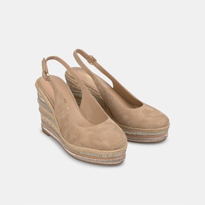 Sandales compensées tressées avec détails de strass et fermeture à boucle ALMA EN PENA