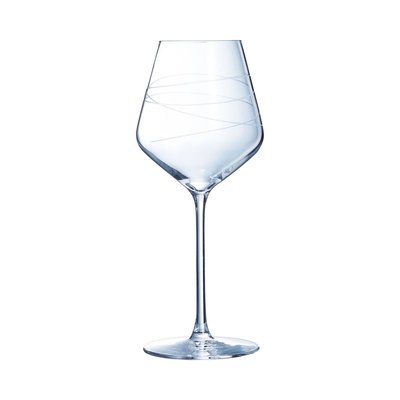 6 verres à pied 38cl Abstraction - Cristal d'Arques - Verre ultra transparent moderne CRISTAL D ARQUES