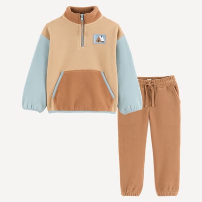 Ensemble 2 pièces, sweat avec col montant zippé et pantalon, en polaire LA REDOUTE COLLECTIONS