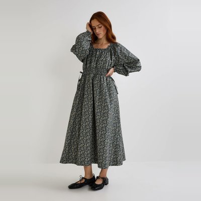 Robe midi cintrée imprimée en coton BIO GOTS MONOPRIX