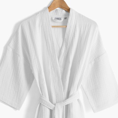 Peignoir gaze de coton biologique NATURELLE CARRE BLANC