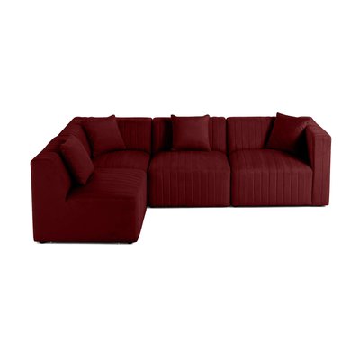 Canapé d'Angle gauche en Velours 5 places - NOVA LISA DESIGN