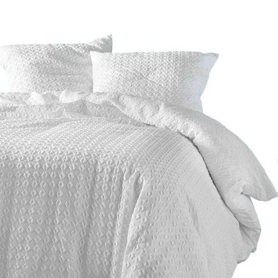 Housse de couette + 2 taies microfibre gaufree Littea DOUCEUR D'INTÉRIEUR