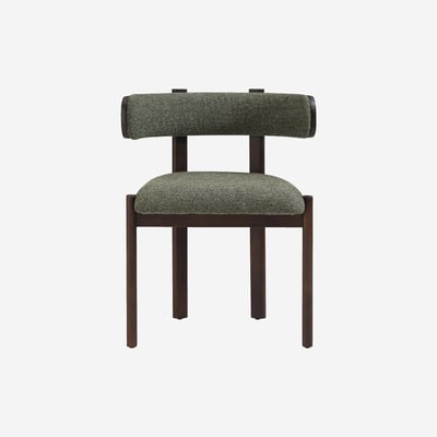 Lot de 2 chaises en tissu et bois massif couleur noyer YOUNA HABITAT