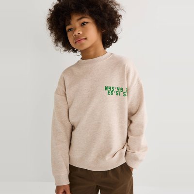 Sweat col rond imprimé, en coton bio MONOPRIX