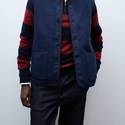 Veste sans manches boutonnée en mélange laine MONOPRIX