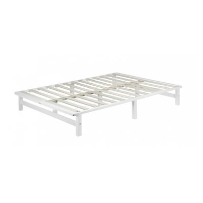 Lit palette bois 140x200cm blanc HOMESTYLE4U