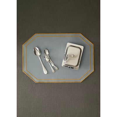 Set de table en coton enduit de résine liseré brodé 35 x 50 cm MANGO HOME