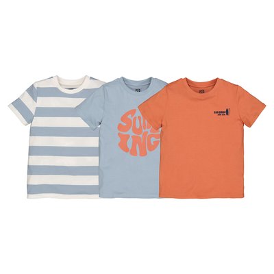 Pack of 3 T-Shirts with Short Sleeves in Cotton LA REDOUTE COLLECTIONS