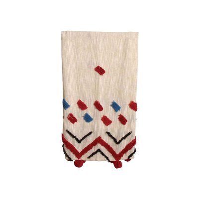 Plaid à pompons en coton tufté AUBRY GASPARD