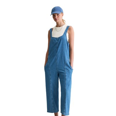 Combinaison en jean sans manches relaxed cropped avec fil de lin recyclé MARC O’POLO DENIM