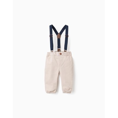 Pantalon en Sergé avec Bretelles Amovibles ZIPPY