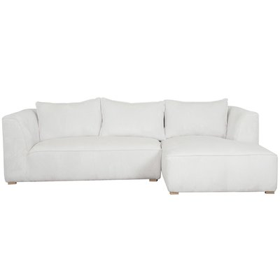 Canapé d'angle droit design 3-4 places en tissu velours côtelé PANAM MILIBOO