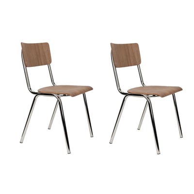 Chaise design empilable en bois (lot de 2) ZUIVER