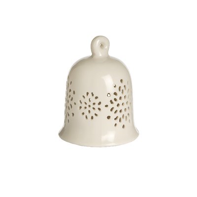 Suspension décorative de noël cloche à led en grès H13 SIA DECO