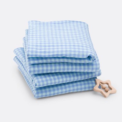 4er-Pack Wickeltücher Croizic aus Baumwoll-Musselin, 45 x 45 cm LA REDOUTE INTERIEURS