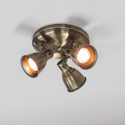 Weston 3-Light Spot Ceiling Light in Antique Brass ÉDITÉ