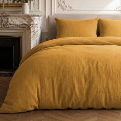 Parure housse de couette en gaze de coton unie, RELAX C DESIGN HOME TEXTILE