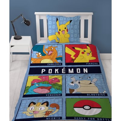 Parure de Lit Enfant Imprimée Réversible, PIKACHU BATTLE POKEMON