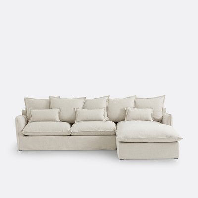 Canapé d'angle, convertible, déhoussable, 4 places, en polyester, ODNA LA REDOUTE INTERIEURS