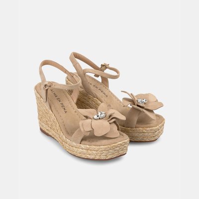 Sandales compensées avec semelle tressée et fleur sur le bout ALMA EN PENA