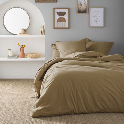 Housse de couette unie en coton lavé, Made in France, SOFT LINE ESSIX