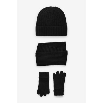 Bonnet, écharpe et gants torsadés, ensemble NEXT
