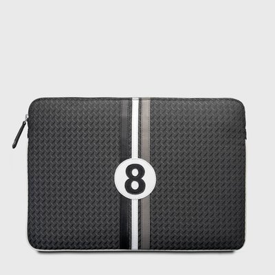 E2R Pochette ordinateur 15 pouces rembourrée tissu noir Ã  motifs OH MY BAG