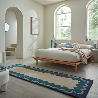 Tapis de couloir à bordure en laine WIGGLE FLAIR RUGS