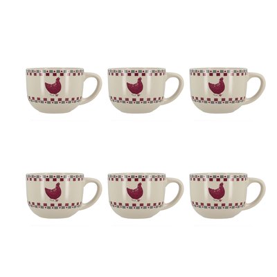 Lot de 6 tasses en grès 45cl, GALLINA NOVASTYL