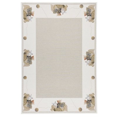 Tapis plat tissé en polyester avec motif chat - Flomi THEKO