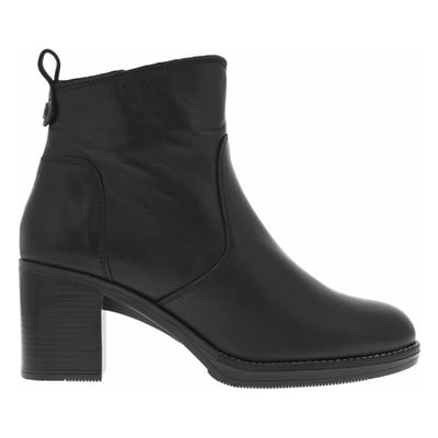 Boots en cuir noires à talon décroché moyen avec une trépointe cousue PORRONET