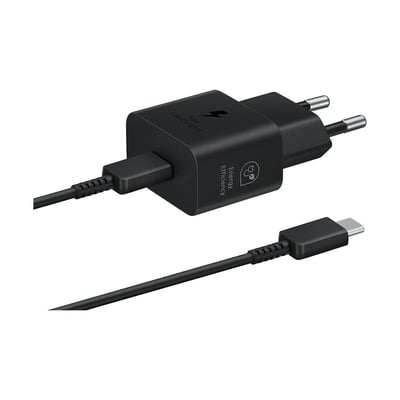 Chargeur USB-C 25W Noir avec Câble usb type C SAMSUNG