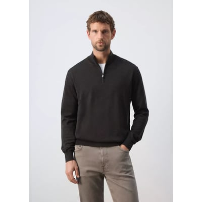 Pull-over 100 % laine mérinos col zippé MANGO MAN