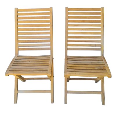 Lot de 2 chaises pliantes BALEA Teck Premium TECK'LINE