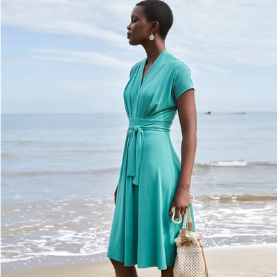 Robe Anne Weyburn Marron, Taille 42 - Neuve Sans étiquettes, En Modal/polyester
