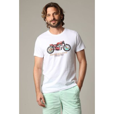 T-shirt classique en jersey de coton avec imprimé moto GASOLINE DEELUXE